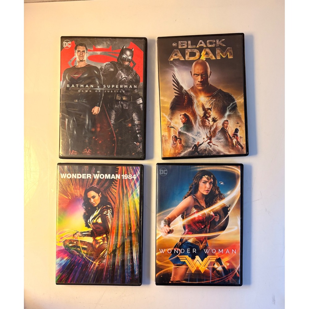 DC Movie Bundle DVD Batman v Superman Black Adam Wonder Woman 1984 4 Film Lot